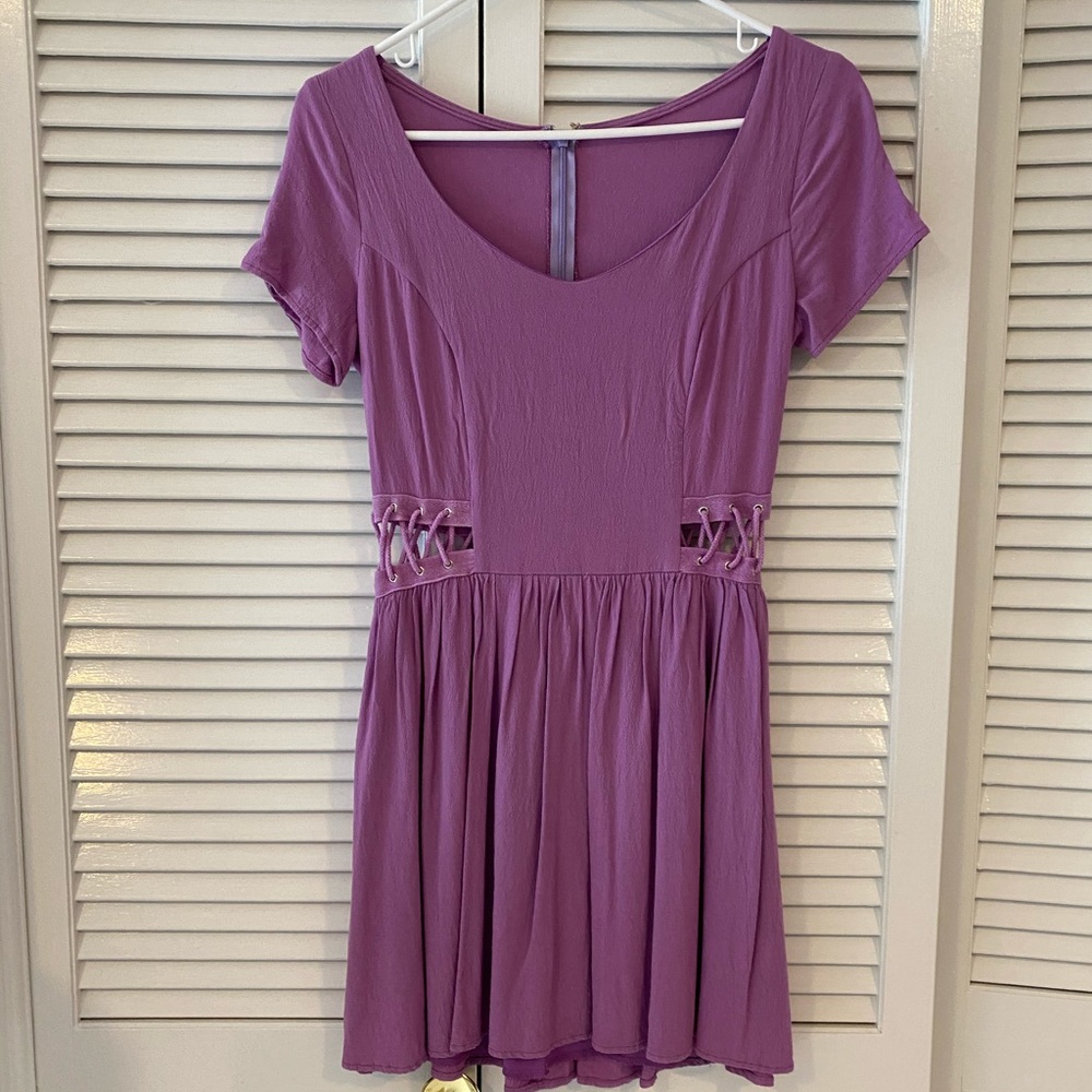 Purple Side Cut Out Dress